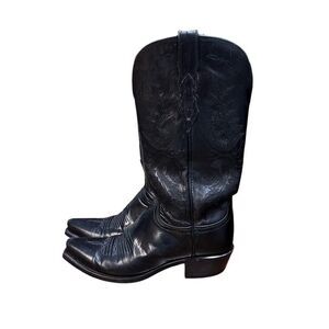 Lucchese 1883 Women’s N400105 Black Buffalo Leather Western Cowgirl Boots Sz 6
